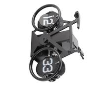 Reloj Retro Abatible hacia Abajo con Forma única de Bicicleta, Temporizador Multifuncional para Sala de Estudio, Reloj de Mesa Decorativo, Acero Inoxidable de 500g (Black)