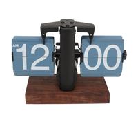 Reloj Retro Digital Abatible, Base de Madera, Reloj de Mesa de Escritorio con Tapa Vintage, Reloj con Tapa Automática, Funciona con Pilas, Reloj Mecánico con Tapa para el (Blue)