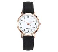Reloj retro luminoso para mujer con cinturón tachonado para mujer ciega, negro, One Size