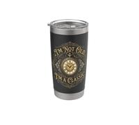Reloj retro vintage de bolsillo I'm Not Old I'm Classic Vaso térmico de acero inoxidable de doble pared
