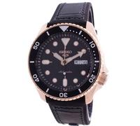Reloj Seiko 5 Automático SRPD76K1 Hombre Esfera Negra 24 Rubíes Día Fecha