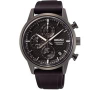 Seiko Conceptual Titanio Negro Cronógrafo Correa Silicona Reloj Hombre SSB393P1