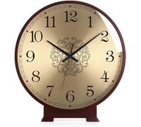 Reloj silencioso de madera de 25,4 cm, funciona con pilas, estilo abuelo para sala de estar, oficina y decoración del hogar para cualquier ocasión