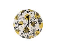 Reloj silencioso Reloj de Pared 12 "No Hace tictac Escarabajo Dibujado a Mano Reloj con Pilas Decoración Creativa de Moda para el hogar para la Cocina Oficina Escuela Sala de Estar