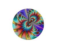 Reloj silencioso Reloj de Pared 12 "sin tictac Abstracto Multicolor Fractal Funciona con Pilas Reloj Creativo de Moda decoración del hogar para Cocina, Oficina, Escuela, Sala de Estar