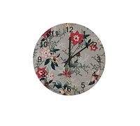 Reloj silencioso Reloj de Pared de 12 Pulgadas Que no Hace tictac Narciso Lily Clover Reloj con Pilas Decoración Creativa de Moda para el hogar para la Cocina Oficina Escuela Sala de Estar