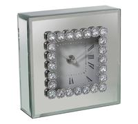 RELOJ SOBREMESA CRISTAL/ESPEJO 15X5X15CM, PILA:1XAA NO INCLU