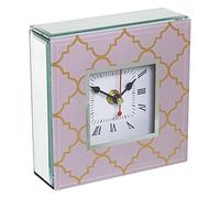 RELOJ SOBREMESA CRISTAL/MADERAROSA/DORADO 145X4,5X14CM,1XAA NO INCLU