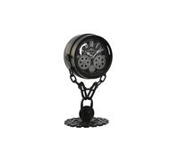 RELOJ SOBREMESA METAL CRISTAL 18X17X33 NEGRO