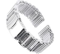 Reloj Strap 20/22/24mm Mesh plateado de acero inoxidable de acero inoxidable brazalete de reemplazo de la banda de reemplazo de la banda de reemplazo de la correa de la banda de relojes de seguridad