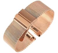 Reloj Strap Black/Plate/Rose Golden 18 mm/20 mm/22 mm Boda de reloj Mole de acero inoxidable pliegue sobre pulsera de reemplazo de relojes de revestimiento