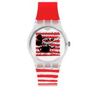 Reloj Swatch Disney Mickey Mariniere esfera blanca correa de silicona unisex ...
