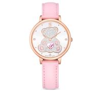 Reloj Teddy, Fabricado en Suiza, Correa de piel, Rosa, Acabado tono oro rosa OS