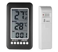 Reloj termómetro digital para interiores y exteriores con pantalla LCD grande, higrómetro para monitoreo de temperatura y humedad