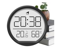 Reloj Termómetro E Higrómetro Ultra Delgado - Despertador Digital Multifuncional Para Uso Interior | Monitor De Temperatura & Humedad De Alta Precisión Con Parte Trasera Magnética Para Montaje En Neve