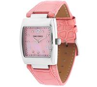 Reloj TIME FORCE de señora. Acero. Correa de piel rosa Esfera rosa nácar. TF-4083L11