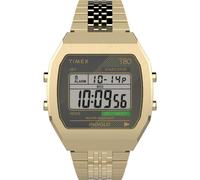 Reloj TIMEX T80 TW2V74300 Acero Inoxidable Dorado Chrono Alarm VINTAGE