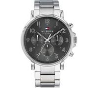 Tommy Hilfiger Reloj 1710382 - Hombre Plata PVD, IP Esfera Gris