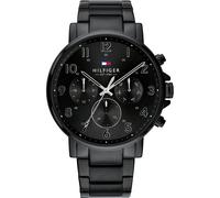 Tommy Hilfiger Reloj Analógico de Cuarzo Multifunción para Hombre con Correa de Acero Inoxidable Negra - 1710383