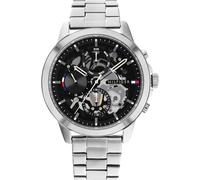Tommy Hilfiger Reloj Analógico de Cuarzo Multifunción para Hombre con Correa de Acero Inoxidable Plateada - 1710477