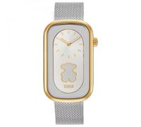TOUS Reloj T-Band Club 3000140700 – Analógico bicolor con silueta de oso y brazalete de acero