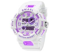 Reloj unisex analógico digital deportivo al aire libre, tácticas militares, multifunción, LED, electrónico, grande, impermeable, color caramelo, reloj de pulsera para estudiante, Púrpura, Digital