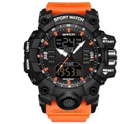 Reloj unisex analógico digital deportivo al aire libre, tácticas militares, multifunción, LED, electrónico, grande, impermeable, color caramelo, reloj de pulsera para estudiante, x azul, Digital