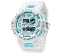 Reloj unisex analógico digital deportivo al aire libre, tácticas militares, multifunción, LED, electrónico, grande, impermeable, color caramelo, reloj de pulsera para estudiante, Azul, Digital