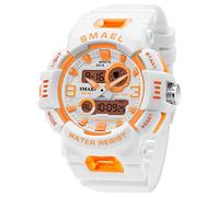 Reloj unisex analógico digital deportivo al aire libre, tácticas militares, multifunción, LED, electrónico, grande, impermeable, color caramelo, reloj de pulsera para estudiante, Naranja