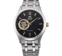 Reloj unisex Orient contemporáneo corazón abierto esfera negra TAG03002B0