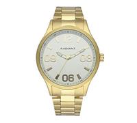 Radiant - Colección Leader - Reloj analógico de Cuarzo. Reloj de Pulsera para Hombre. Dorado con Brazalete y Esfera Blanca y Correa de Acero Inoxidable. Tamaño 45mm. 5ATM.