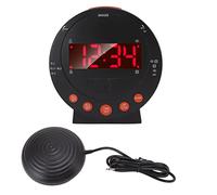 Reloj vibrador, 113 decibeles Luz intermitente roja Super Shaker Reloj despertador extra fuerte para estudiantes mayores Durmientes pesados