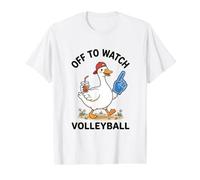 Reloj Voleibol Animar Tonto Divertido Ganso Camiseta gráfica económica, Hombre, Blanco, S