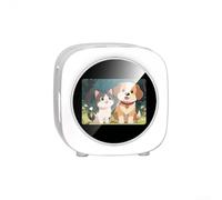 Reloj WiFi, para pantalla inteligente, estación meteorológica de escritorio LCD, alarma electrónica, para Mini TV, adorno digital para oficina en casa (blanco)