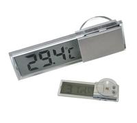 Reloj y temperatura del automóvil: pantalla LCD electrónica pequeña con, digital tablero vehículo | Uso de mesa automotriz, viajes campamento, organización