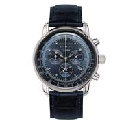 Reloj Zeppelin 7680-3 100 Años Esfera Azul Correa De Cuero