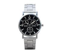 Relojes analógicos para niños, reloj de cristal brillante para hombre, negro, talla única