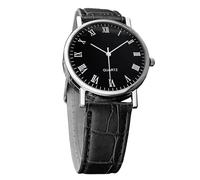 Relojes clásicos para hombres: reloj elegante de acero inoxidable, Slim Minimalist Leather Band | Muñeca de cuarzo analógica, diseño de escritorio resistente al agua, juego de regalos execc, Cara