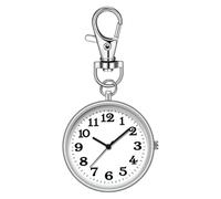 Relojes con llavero: colgante de reloj de bolsillo, reloj de bolsillo redondo con hebilla de clip, pieza de tiempo de clip de viaje, reloj de llavero, relojes de mosquetón, elegante dije de bolsa para