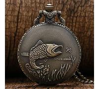 Relojes de bolsillo vintage Reloj de pesca con pez para hombre Reloj de mujer Reloj de enfermera Regalos de cumpleaños Decorar el regalo para el padre