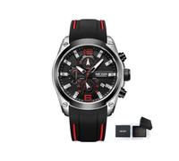 Relojes de cuarzo MEGIR Sport Chronograph (plata y negro) Dropshipping