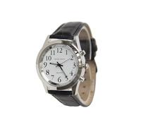 Relojes de cuarzo para hombre para personas ciegas y ancianos que pueden decir la fecha, año, mes, semana, reloj despertador, función de reloj, A, talla única