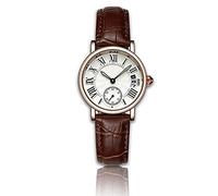 Relojes de Cuarzo para Mujer, Reloj de Señora Filfeel, Reloj de Pulsera Clásico de Señora Analog Round Quartz, Correa de Cuero, Fecha(#5)