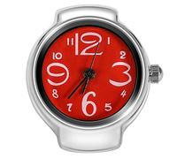 Relojes de cuarzo unisex de moda anillo redondo analógico (azul), diseño de anillo único, cronometraje preciso, con caja de aluminio y correa de acero inoxidable, para uso diario, citas, fiestas