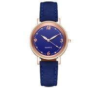 Relojes de cuero para mujer, resistentes a los arañazos, esfera redonda fácil de leer con diamantes de imitación, correa de cuero, exquisita mano de obra para cumpleaños, Lass + cuero + aleación,