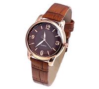 Relojes de gran número para hombres y mujeres, reloj de vida azul, de cristal de alta gama, de cuarzo, distinguido, reloj de mujer fácil de leer, marrón, talla única