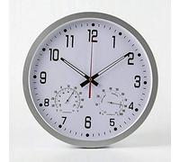 Relojes de jardín nmdcdh a prueba de agua al aire libre, adorno de silencio preciso con temperatura y humedad relojes al aire libre para la batería montada en la pared de jardín con un reloj fuera de