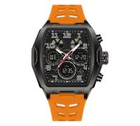 Relojes de lujo para hombre, reloj digital militar para hombre, reloj de pulsera cuadrado tonneau, cristal de zafiro, resistente al agua hasta 50 m, diseño de fecha, regalo para hombre, Negro y