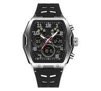 Relojes de lujo para hombre, reloj digital militar para hombre, reloj de pulsera cuadrado tonneau, cristal de zafiro, resistente al agua hasta 50 m, diseño de fecha, regalo para hombre, negro