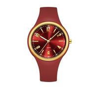 Relojes de mujer, correa de silicona suave, reloj de cuarzo para mujer, resistente al agua, reloj de pulsera casual para mujeres, niñas, estudiantes, granate, Clásico